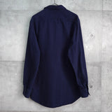 イヴ サンローラン 1990's ヴィンテージ 千鳥格子柄 ハウンドトゥース ネルシャツ 長袖シャツ ネイビー - NEWSED