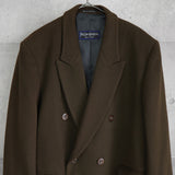 イヴ サンローラン 1990's ヴィンテージ ウール ダブル チェスターコート モカブラウン - NEWSED