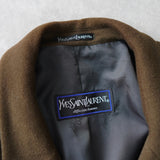 イヴ サンローラン 1990's ヴィンテージ ウール ダブル チェスターコート モカブラウン - NEWSED