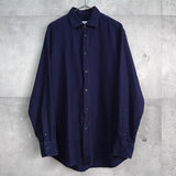 イヴ サンローラン 1990's ヴィンテージ 千鳥格子柄 ハウンドトゥース ネルシャツ 長袖シャツ ネイビー - NEWSED