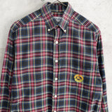 バーバリー 1990's ヴィンテージ 長袖シャツ ノバチェック ホースロゴ 刺繍 レッド / ブラック - NEWSED