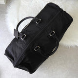 プラダ 1990's ヴィンテージ ポコノ テスート ナイロン サフィアーノレザー ボストンバッグ トライアングルロゴ ブラック - NEWSED