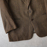 1990's イヴ・サンローラン ウール シングル テーラードジャケット 総裏地 ブラウン L相当 - NEWSED