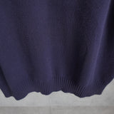 1990's チャップス ラルフローレン ワンポイント ロゴ刺繍 コットン ニットベスト チルデンニット ネイビー×ホワイト Lサイズ - NEWSED