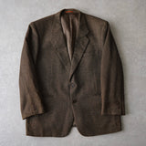 1990's イヴ・サンローラン ウール シングル テーラードジャケット 総裏地 ブラウン L相当 - NEWSED