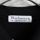 バーバリー 1990's 長袖ポロシャツ エンブレムロゴ 刺繍 ブラック Mサイズ - NEWSED