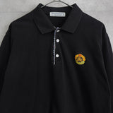 バーバリー 1990's 長袖ポロシャツ エンブレムロゴ 刺繍 ブラック Mサイズ - NEWSED