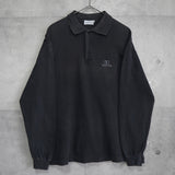 1990's ヴァレンティノ ガラヴァーニ Vロゴ ワンポイント刺繍 長袖ポロシャツ グレー フェード メンズL相当 - NEWSED