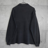 1990's ヴァレンティノ ガラヴァーニ Vロゴ ワンポイント刺繍 長袖ポロシャツ グレー フェード メンズL相当 - NEWSED