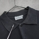 1990's ヴァレンティノ ガラヴァーニ Vロゴ ワンポイント刺繍 長袖ポロシャツ グレー フェード メンズL相当 - NEWSED