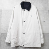 イヴ サンローラン 1990's ヴィンテージ YSLロゴ 刺繍 リバーシブル ナイロンジャケット ブルゾン オフホワイト / ブラック - NEWSED