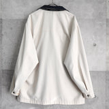 イヴ サンローラン 1990's ヴィンテージ YSLロゴ リバーシブル ブルゾン ミドルコート ホワイト / ネイビー - NEWSED