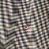 イヴ サンローラン 1990's ヴィンテージ リバーシブル YSLロゴ スエード調 ブルゾン ブラック チェック柄 - NEWSED