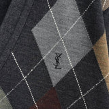 イヴ サンローラン 1990's ヴィンテージ YSLロゴ アーガイル柄 カーディガン グレー - NEWSED