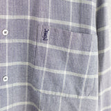 イヴ サンローラン 1990's ヴィンテージ YSLロゴ チェック柄 長袖シャツ グレー - NEWSED