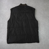 イヴ サンローラン 1990's YSLロゴ リバーシブル 中綿ベスト チェック柄 チャコールグレー/カーキ - NEWSED