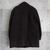 イヴ サンローラン 1990's ヴィンテージ YSLロゴ コーデュロイ調 ウールコート コクーンコート オーバーコート ブラウン - NEWSED