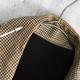 イヴ サンローラン 1990's ヴィンテージ リバーシブル YSLロゴ スエード調 ブルゾン ブラック チェック柄 - NEWSED