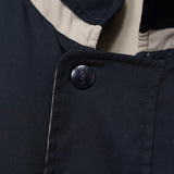 イヴ サンローラン 1990's ヴィンテージ YSLロゴ 刺繍 リバーシブル ミドル丈 ブルゾン ナイロンジャケット ネイビー / ベージュ - NEWSED