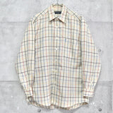 イヴサンローラン 1990s ヴィンテージ YSLロゴ 長袖シャツ チェック柄 イエロー - NEWSED