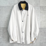 イヴ サンローラン 1990's ヴィンテージ YSLロゴ リバーシブル ナイロンジャケット ブルゾン イエロー / オフホワイト - NEWSED