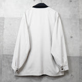 イヴ サンローラン 1990's ヴィンテージ YSLロゴ 刺繍 リバーシブル ナイロンジャケット ブルゾン オフホワイト / ブラック - NEWSED