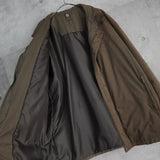 イヴ サンローラン 1990's ヴィンテージ YSLロゴ スタンドカラー ミドルコート シェルジャケット スエード調 カーキ - NEWSED