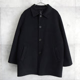 イヴ サンローラン 1990's ヴィンテージ ウールコート カサンドラロゴ YSLロゴ 刺繍 ブラック - NEWSED