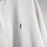 イヴ サンローラン 1990's ヴィンテージ YSLロゴ リバーシブル ブルゾン ミドルコート ホワイト / ネイビー - NEWSED