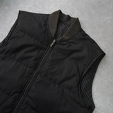 イヴ サンローラン 1990's YSLロゴ リバーシブル 中綿ベスト チェック柄 チャコールグレー/カーキ - NEWSED