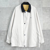 イヴ サンローラン 1990's ヴィンテージ YSLロゴ リバーシブル ナイロンジャケット ブルゾン イエロー / オフホワイト - NEWSED