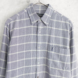 イヴ サンローラン 1990's ヴィンテージ YSLロゴ チェック柄 長袖シャツ グレー - NEWSED