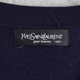 イヴ サンローラン 1990's ヴィンテージ YSLロゴ アーガイル柄 カーディガン ネイビー - NEWSED