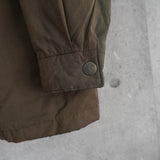 イヴ サンローラン 1990's ヴィンテージ YSLロゴ スタンドカラー ミドルコート シェルジャケット スエード調 カーキ - NEWSED