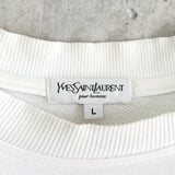 イヴ サンローラン 1990's ヴィンテージ スウェット YSLロゴ 刺繍 ホワイト - NEWSED