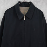 イヴ サンローラン 1990's ヴィンテージ リバーシブル YSLロゴ スエード調 ブルゾン ブラック チェック柄 - NEWSED