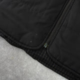 イヴ サンローラン 1990's YSLロゴ リバーシブル 中綿ベスト チェック柄 チャコールグレー/カーキ - NEWSED