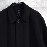 イヴ サンローラン 1990's ヴィンテージ YSLロゴ ウールコート ミドルコート ブラック - NEWSED