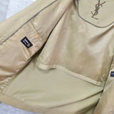 イヴ サンローラン 1990's ヴィンテージ カサンドラロゴ YSLロゴ 裏地ロゴ ブルゾン カーキベージュ - NEWSED