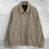 イヴ サンローラン 1990's ヴィンテージ リバーシブル YSLロゴ スエード調 ブルゾン ブラック チェック柄 - NEWSED