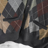 イヴ サンローラン 1990's ヴィンテージ YSLロゴ アーガイル柄 カーディガン グレー - NEWSED