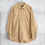 イヴ サンローラン 1990's ヴィンテージ 長袖シャツ YSLロゴ 刺繍 ストライプ柄 ベージュ - NEWSED