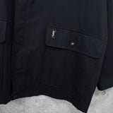 イヴ サンローラン 1990's ヴィンテージ YSLロゴ 刺繍 リバーシブル ナイロンジャケット ブルゾン オフホワイト / ブラック - NEWSED