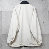 イヴ サンローラン 1990's ヴィンテージ YSLロゴ 刺繍 リバーシブル ナイロンジャケット ブルゾン オフホワイト / ブラック - NEWSED