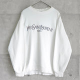 イヴ サンローラン 1990's ヴィンテージ スウェット YSLロゴ 刺繍 ホワイト - NEWSED