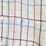 イヴサンローラン 1990s ヴィンテージ YSLロゴ 長袖シャツ チェック柄 イエロー - NEWSED