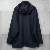 イヴ サンローラン 1990's ヴィンテージ YSLロゴ 刺繍 リバーシブル ミドル丈 ブルゾン ナイロンジャケット ネイビー / ベージュ - NEWSED