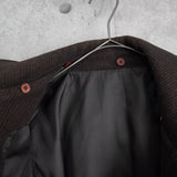 イヴ サンローラン 1990's ヴィンテージ YSLロゴ コーデュロイ調 ウールコート コクーンコート オーバーコート ブラウン - NEWSED