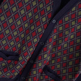 イヴ サンローラン 1990's ヴィンテージ YSLロゴ アーガイル柄 カーディガン ネイビー - NEWSED