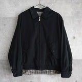 イヴ サンローラン 1990's ヴィンテージ リバーシブル YSLロゴ スエード調 ブルゾン ブラック / アイボリー チェック柄 - NEWSED